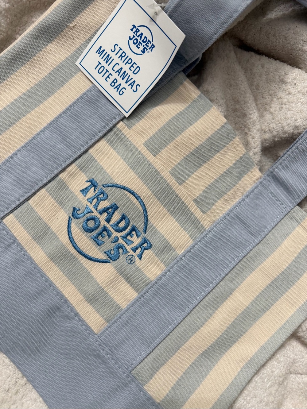 Trader Joe’s Striped canvas tote bag
New with tag